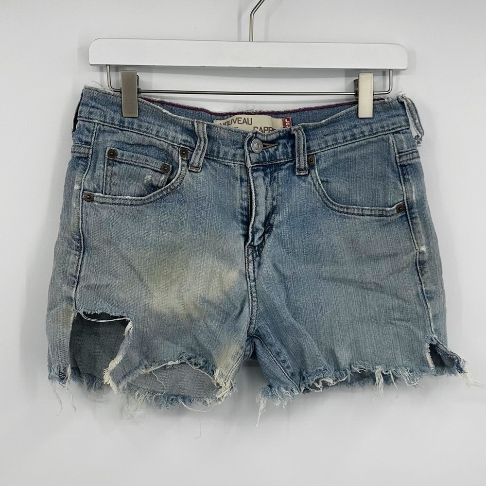 Levi’s Vintage Y2K Denim Mom Shorts Size 4 Distressed Rugged Early 2000s